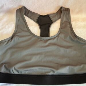 LuLaRoe Gray Racerback Sports Bra with Black Band